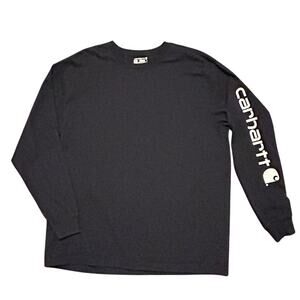 Carhartt K231 Workwear Sleeve Logo Long Sleeve T-Shirt Navy XL Loose Fit